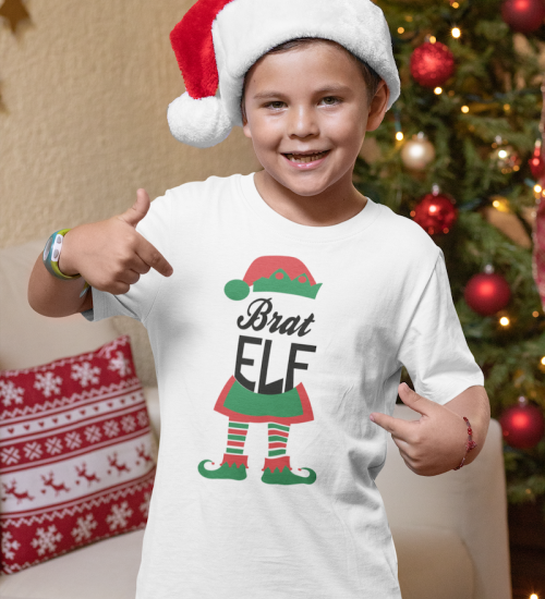 Rodinné Vianočné tričká elfovia
