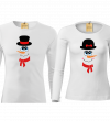 Vianočné tričká pre páry Snehuliaci 1