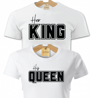 Jeho kráľovná Jej kráľ tričká pre páry (King a Queen)